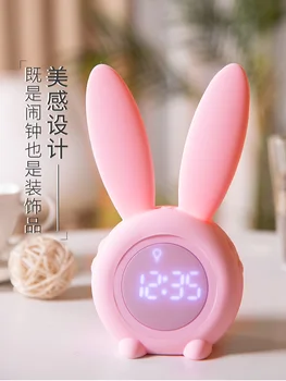 

Rabbit Cartoon Alarm Clock Girls Cute Digital Smart Voice Alarm Clock Kids Quite Reloj De Mesa Digital Kawaii Alarm Clock NN50AC