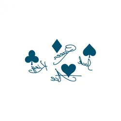 Waterproof Temporary Tattoo Sticker Poker English Couple Arm Leg Fake Tattoo Body Art Small Sticker Men Women