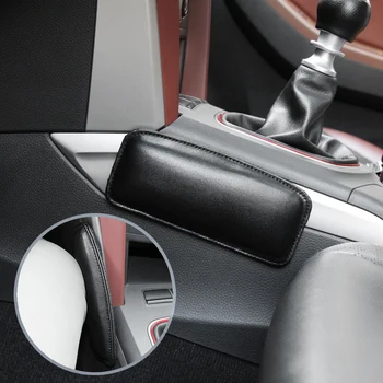 Uniwersalne poduszki na siedzenia samochodowe z podparciem poduszka ulga dla nóg nakolannik opaska na udo poduszka poduszki na siedzenia samochodowe skórzana poduszka na nogi tanie i dobre opinie CN (pochodzenie) inteligentna bawełna Leather Memory Foam Q674 Leather Knee Pad for Car 18X8 2cm All models black Black Beige
