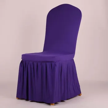 

Pure Stretche Chair Cover Hotel Single Seat Slipcover Dining Room Wedding Seat Case Antimacassar Stretch Skirt For Banquet