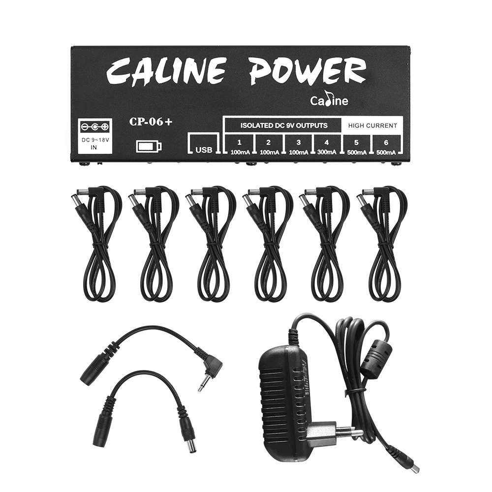 Caline CP-06+ мини гитарная педаль питания изолированный 6 выходов с перезаряжаемой встроенной батареей AU Plug