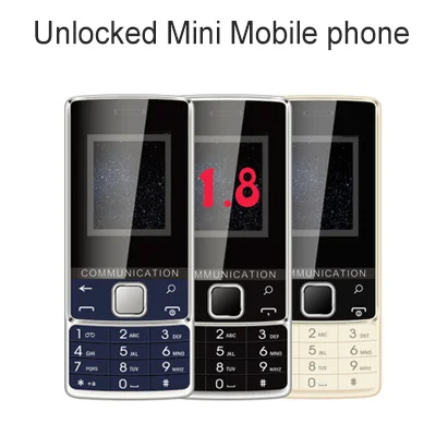 Разблокированный сотовый телефон Mini Bluetooth GSM с четырехдиапазонным экраном 1 8