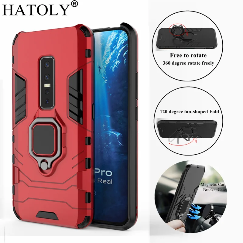 Чехол HATOLY для Vivo V17 Pro Магнитный кронштейн с кольцом-присоской силиконовый