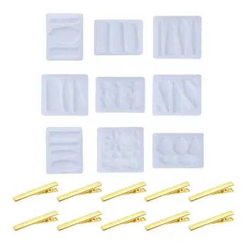 

Crystal Epoxy Resin Mold Hair Clip Barrette Casting Silicone DIY Crafts Mould F3MF