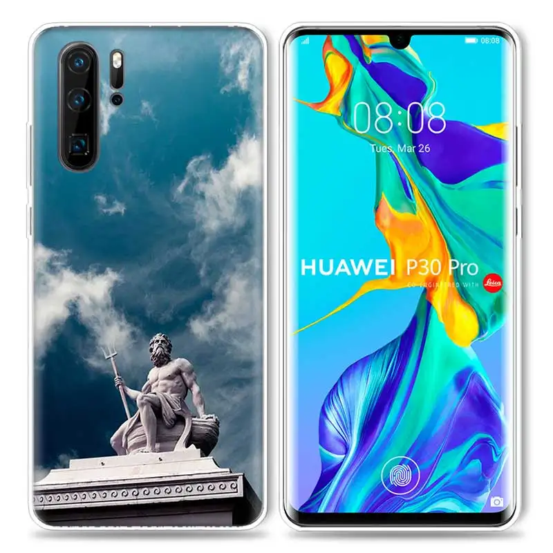 Ретро винтажный Чехол с художественной статуей для huawei P20 P30 Pro P Smart Z Plus P10 P9 Lite Мягкий ТПУ силиконовый чехол для телефона