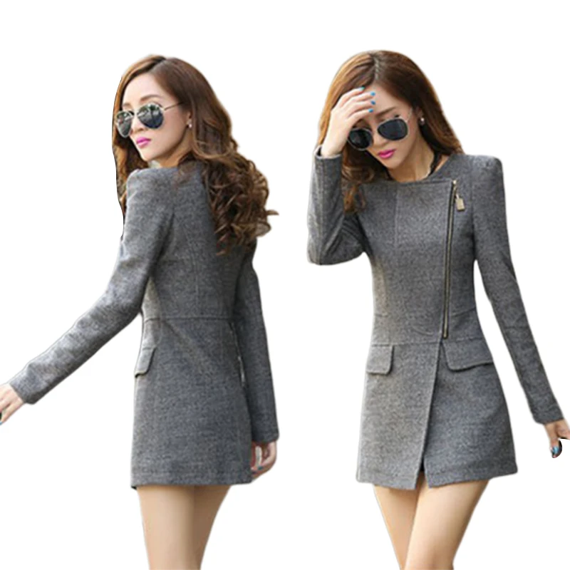 Autumn Winter Clothes Short Wool Coat Women Coat Korean Woolen Coat Fashion Slim Zipper Cardigan Jacket Elegant Blend S-2XL