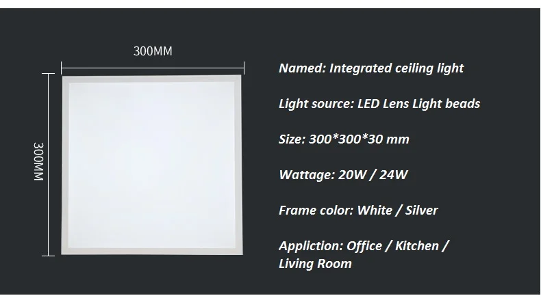 LukLoy белая рамка встроенное потолочное освещение домашняя кухня встроенный потолочный панельный светильник ультра-тонкий 3 см освещение для потолка в офисе