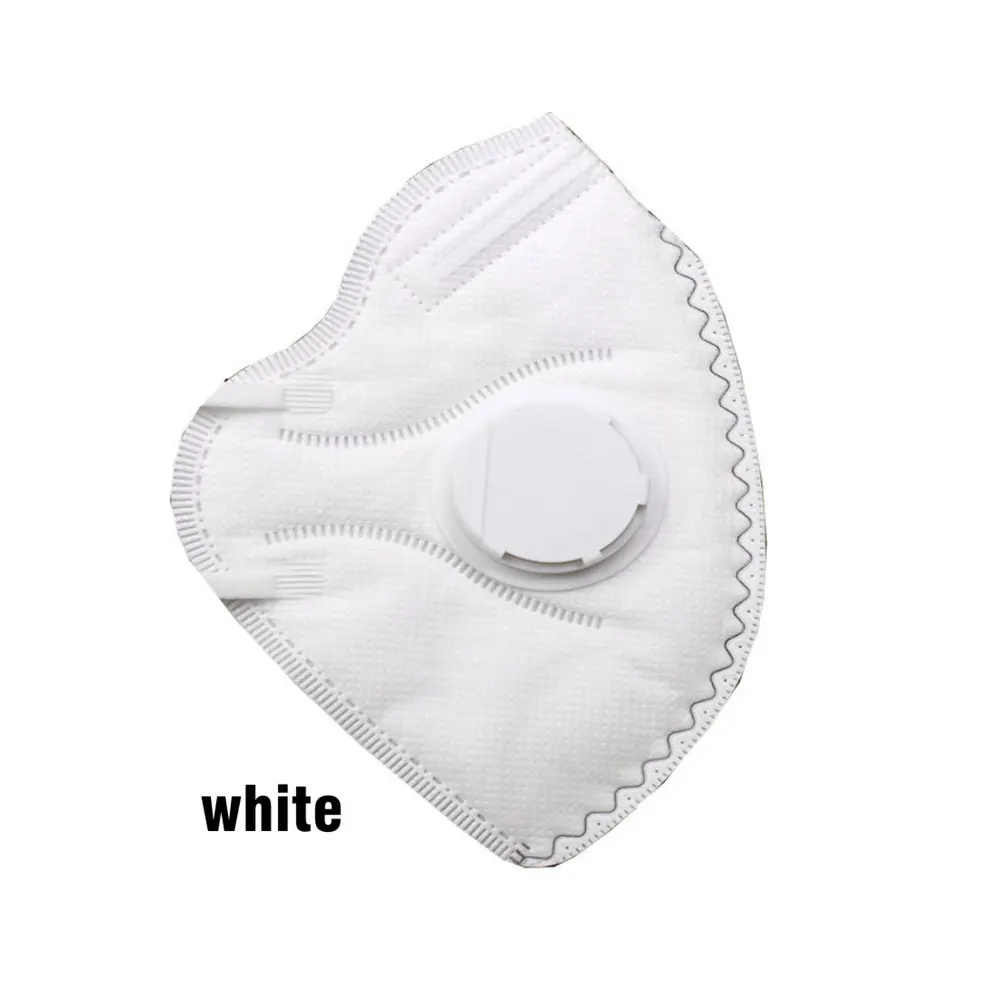 1 шт. PM2.5 маска для рта унисекс нетканый воздушный клапан Анти-пыль ветрозащитные мотоциклетные маски для лица Лыжный Велоспорт Кемпинг для мужчин и женщин - Цвет: Белый