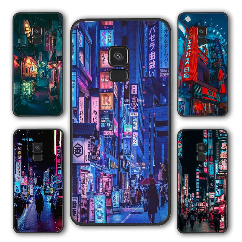 Неоновый чехол krajew для телефона с японскими улицами в Токио Samsung Galaxy S5 S6 S7 edge S8 S9 S10