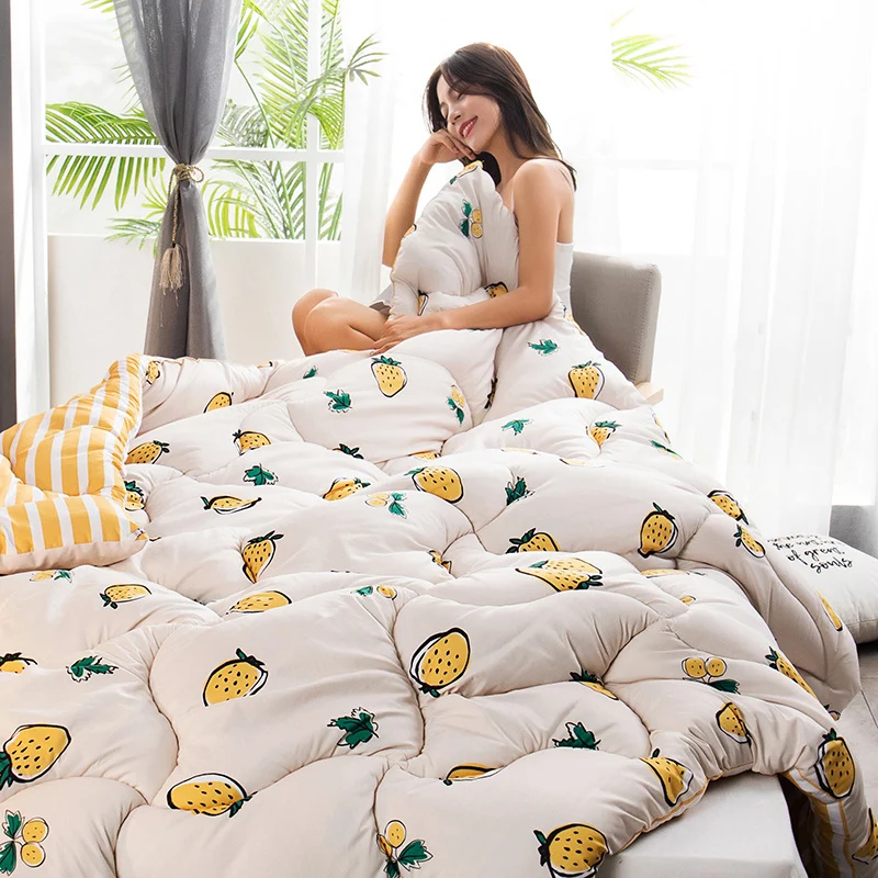 

Affordable And Comfortable Winter Comforter Multicolor Choose Luxury Soft Warm Blanket 100% Feather Fabric New Style Quilt Duvet
