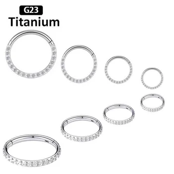 새로운 G23 티타늄 고품질 지르콘 스톤 hight 세그먼트 링 오픈 작은 Septum 피어싱 코 귀걸이 바디 피어싱 16G,링피어싱,티타늄,링귀걸이