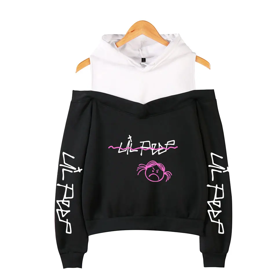 Толстовка с открытыми плечами Lil Peep Свитшот Vrouwen эмо раппер плаквый ребенок Maten Voor