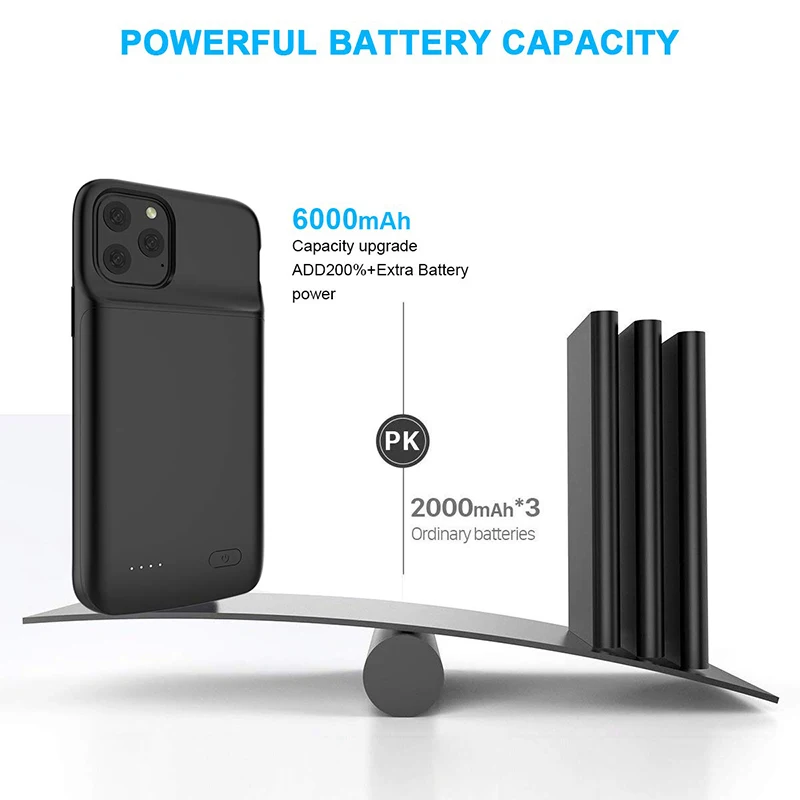 Aroay 5000mAh Чехол-аккумулятор для iPhone11 power Bank Зарядка ультра внешняя задняя батарея для iPhone11Pro 11ProMax