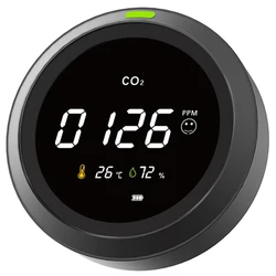 Carbon Dioxide Detector Air Quality Monitor Temperature Humidity Sensor CO2 Gas Detector Temperature and Humidity Monitor Meter