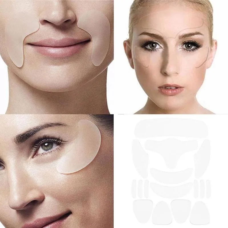 

16-in-1 Silicone Face Patches Set For Face Forehead Chin Reusable Wrinkle Removal Tear New Tool Eye Beauty Sticker Cheek Li K4P2