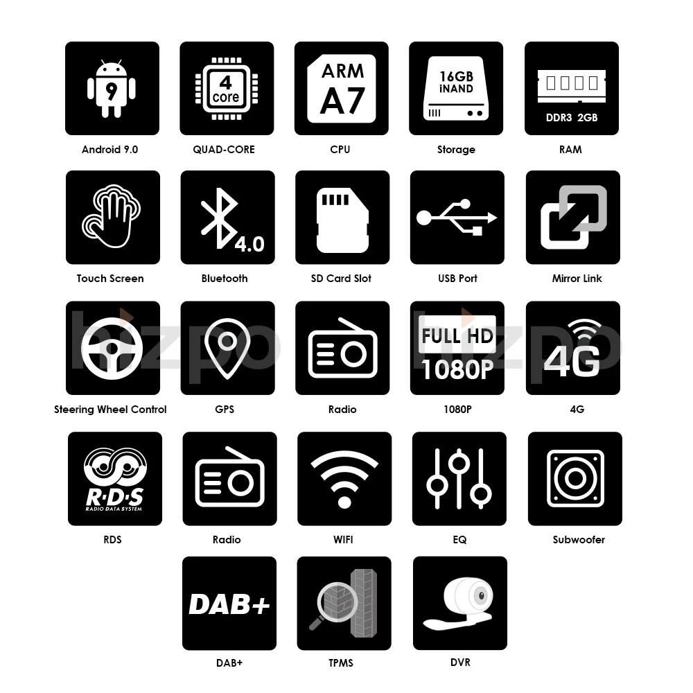  Car Multimedia player Android 9 GPS 2 Din Car Radio Audio Auto For VW/Volkswagen/POLO/PASSAT/Golf 4