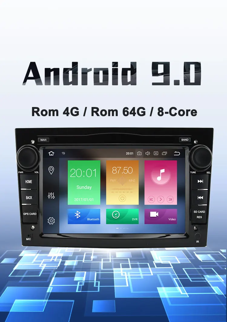 Sale Bonroad 2 DIN 7" Android 9.0 Car GPS Navigation Multimedia Player For Opel Astra Vectra Antara Zafira Corsa Video Audio Player 0