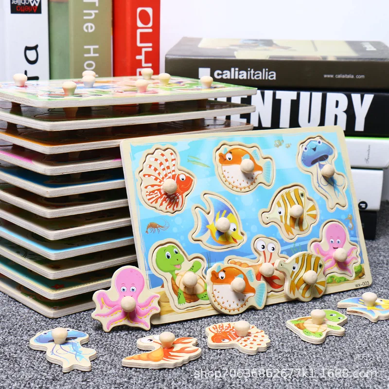 

Montessori 3D Puzzle Wooden Toys Colorful Geometry Shape Animal Wood Puzzle For Boy Kids Children Early Learning Educational Toy