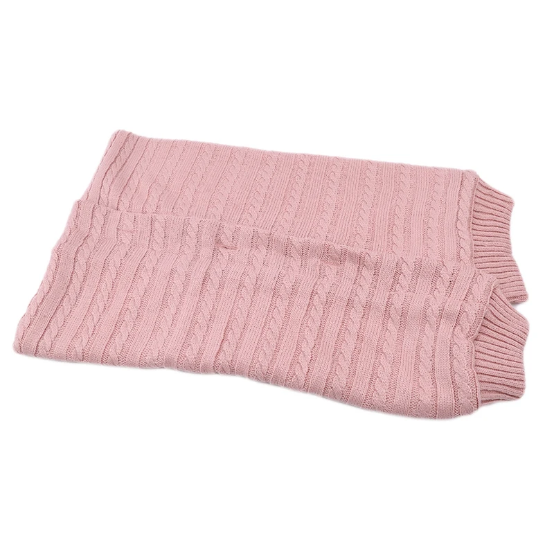 Pink Зимние теплые спальные мешки для малышей; вязаная Пеленка на пуговицах для младенцев; Пеленальное Одеяло для коляски; одеяло для малышей; спальные мешки для новорожденных - Цвет: Pink