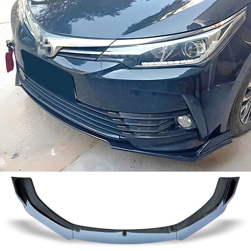 

Front Bumper Spoiler Protector Plate Lip Body Kit Carbon Surface Car Decorative strip Chin Shovel For Toyota Corolla 2014-2018