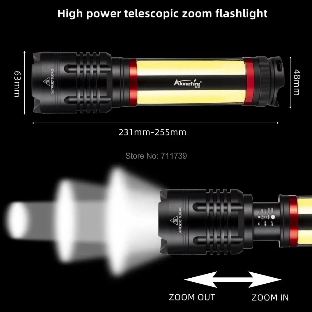 Alonefire H35 xhp70.2+ COB самый мощный светодиодный перезаряжаемый светильник-вспышка USB масштабируемый водонепроницаемый ультра яркий тактический фонарь светильник