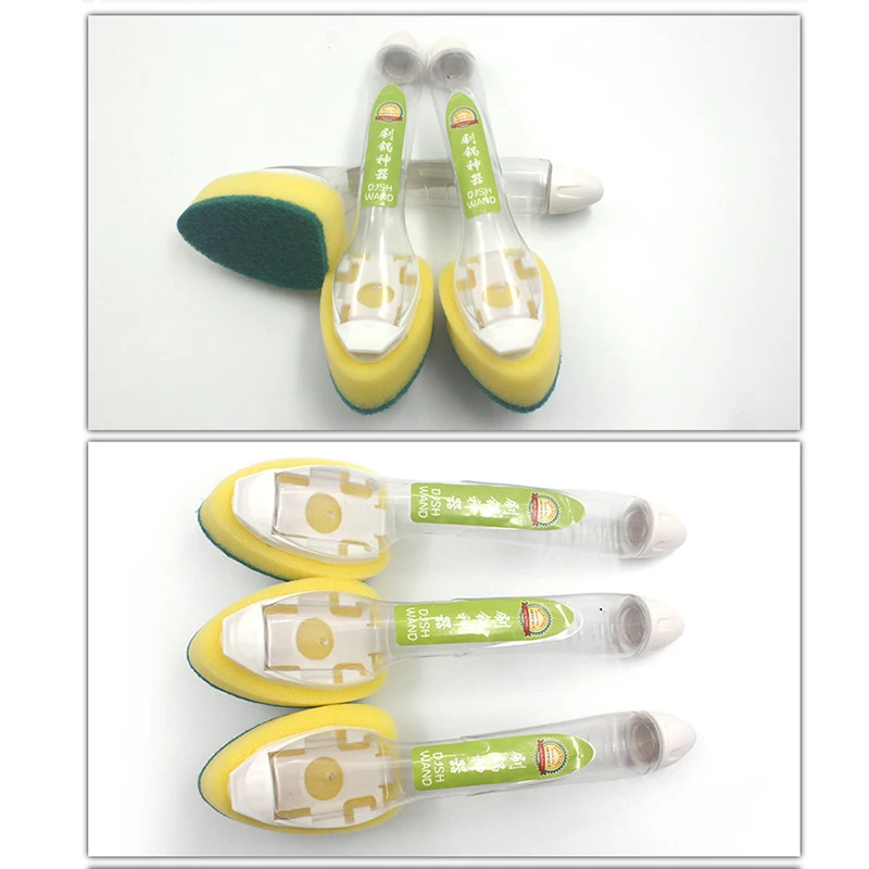 Инструмент для уборки дома щетка для чистки щетки автоматически Практичный Прочный пластик+ губка с ручкой Кухня
