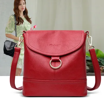 

Simple Style Women Bucket Bags Lichee Pattern Pu Leather Shoulder Bags Vintage Female Crossbody Messenger Bag Grand Sac A Main