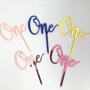 

Acrylic One Cake Topper Gold Cute Colorful Number One Cupcake Topper For Kids 1st Birthday Party Cake Decorations Baby Shower