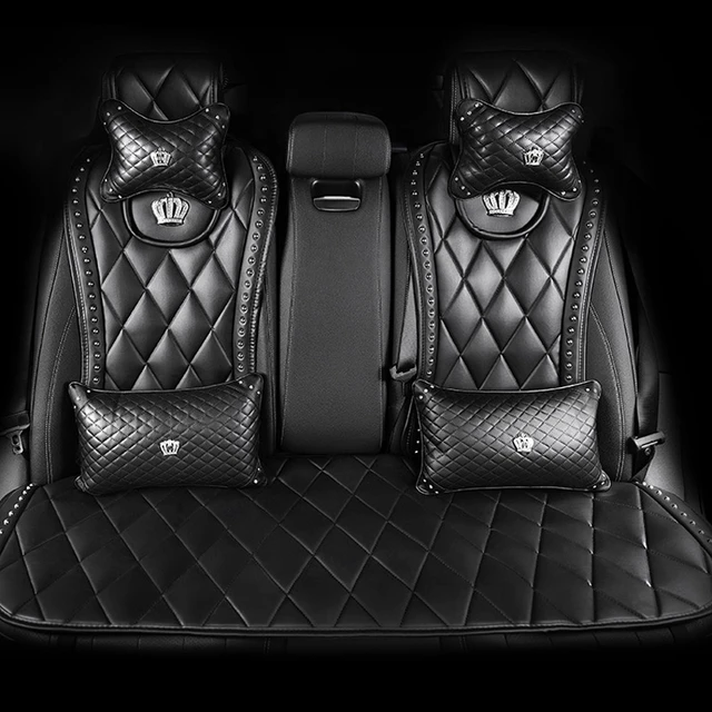 Universal Car Seat Cover Crown Willow Nails Leather Auto Seat