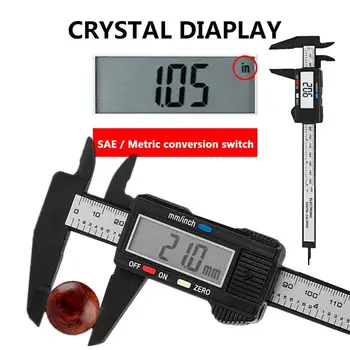

LCD Digital Vernier Caliper Universal Portable Carbon Fiber 100mm 150mm School Business Micrometer Vernier Caliper