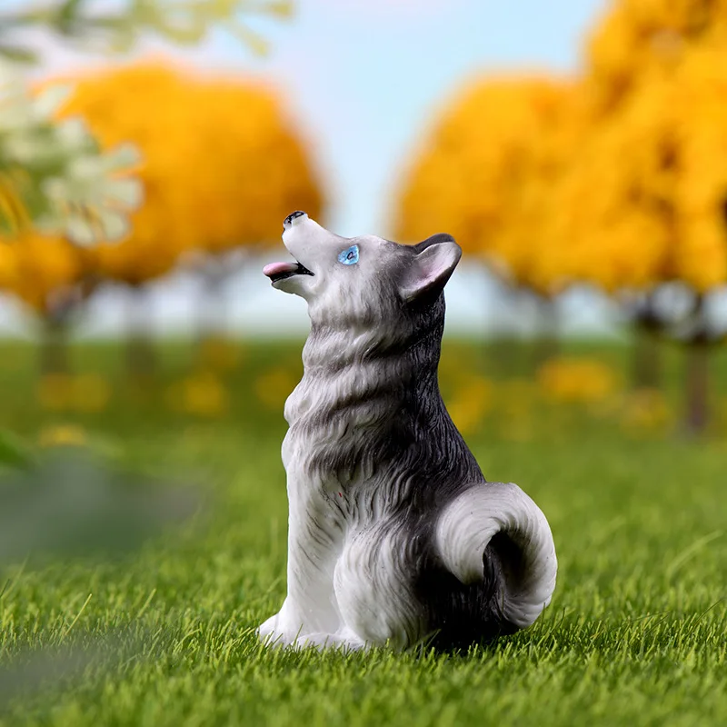 Маленькая фигурка волчьей собаки Husky модель животного аксессуары современная