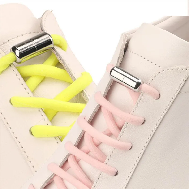 Elastic Shoe Laces Round No Tie Shoelaces For Kids Adult Sneakers