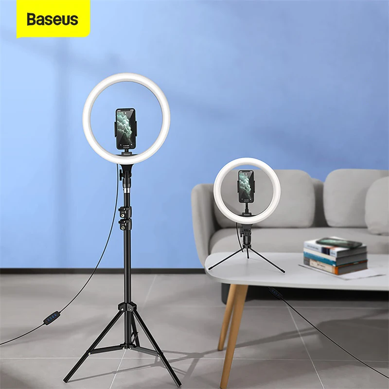 

Baseus LED Selfie Ring Light Dimmable Ring Light with Tripod Photography Lamp Fill Light For TikTok Makeup Video Phone Ringlight