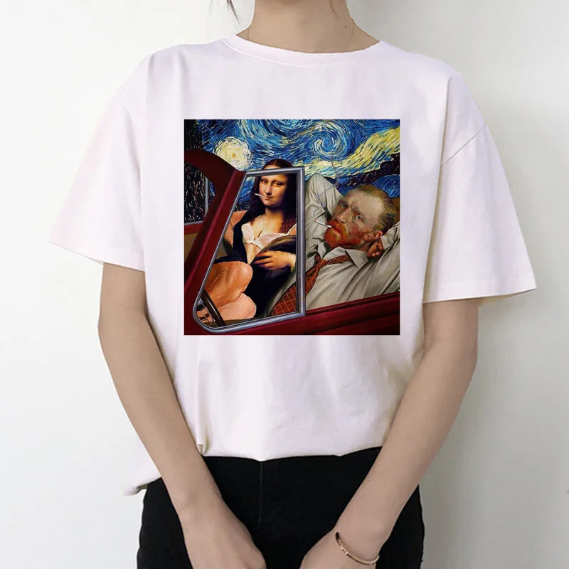 van gogh women t shirt new fashion art print tshirt Meme female clothes aesthetic t-shirt funny Tumblr Grunge grunge top tee