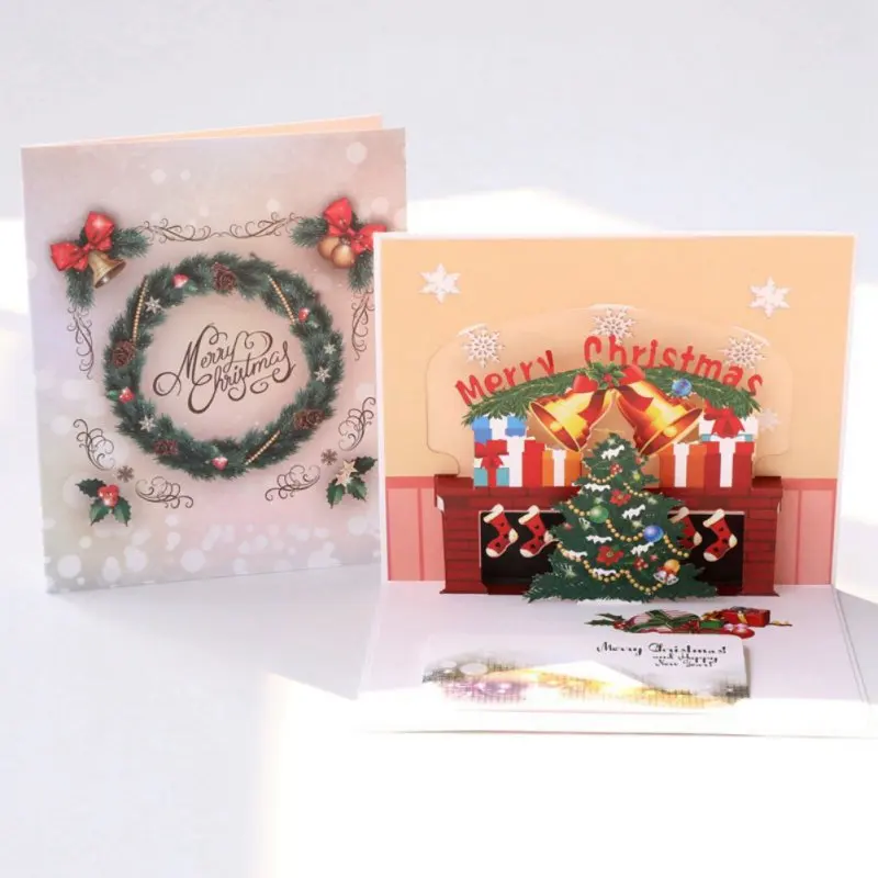  Christmas Stereo Greeting Card 3d Christmas Tree Wish Card Party Invitation Card christmas greeting - 4000318183614
