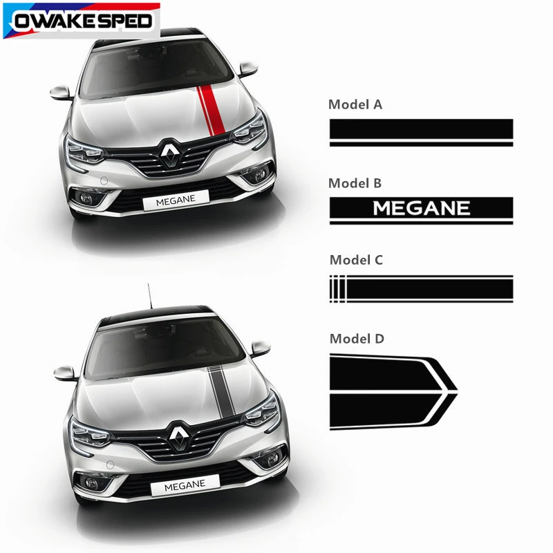 Спортивная полоса на автомобильную капот для Renault Megane GT RS Coupe декоративная