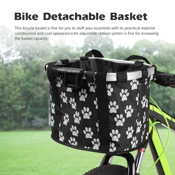 

Bike Bag Bike Detachable Basket Bicycle Front Pet Bag Canvas Front Bag Aluminum Alloy Frame Pet Basket Bike Basket Shoulder