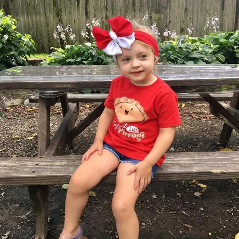 

Baby Infant Printed Headband Lovely Newborn Corn Kernel Big Bow Elastic Hair Band Photography Props Children Hair Accessories