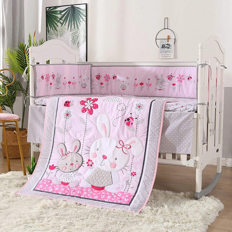 7pcs Ropa De Cuna Baby Crib Bedding Set Embroidery Baby Bed Protector Baby Sheet Bumpers Bumper Duvet Bed Cover Bed Skirt Crib Bedding Set Baby Sheetsbedding Set Aliexpress