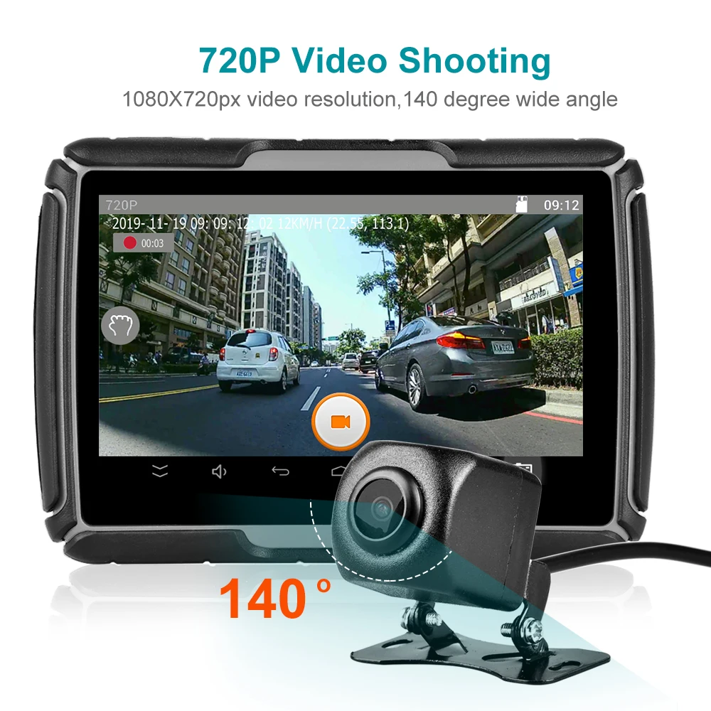  Fodsports Android 4.4.2 Motorcycle GPS Navigation 720P Video Recorder Waterproof Bluetooth GPS Navi
