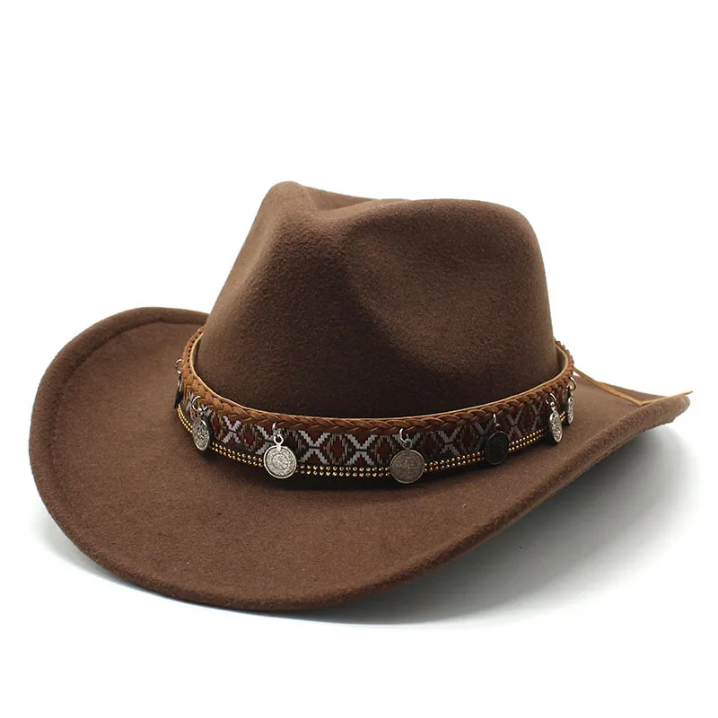 Women Cowboy Hats Woolen Ethnic Style 