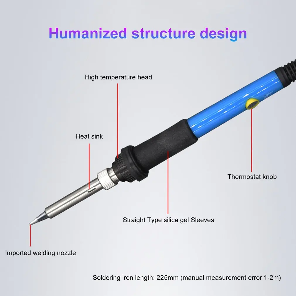 60 Вт Электрический паяльник с регулируемой температурой и внутренним нагревом, паяльный карандаш, инструмент для ремонта, ручка 200-450 градусов