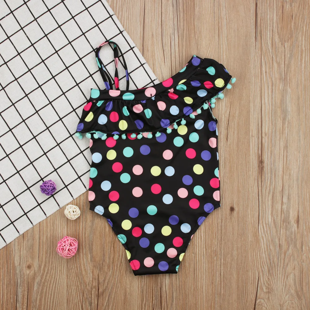 Новинка года; купальник-бикини в разноцветный горошек с кисточками для маленьких девочек; одежда для купания купальник с кисточками; SA-8
