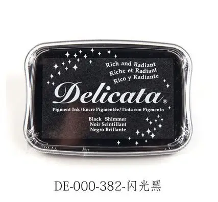 Black Tsukineko Delicata блестящие пигментные чернила богатые и сияющие Чернила Pad Япония - Цвет: Black