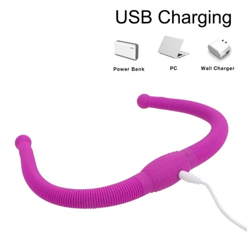 Flexible Strapon Dildo Vibrators for Women Double Head G-spot Anal Sex Toy for Couple Lesbian Sex Toys Gay Vaginal Massager 4