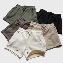Summer New Cotton Shorts Men's Jogging Running Sports Shorts plus Size Exercise Gym High Quality Fitness Shorts Off White-1short