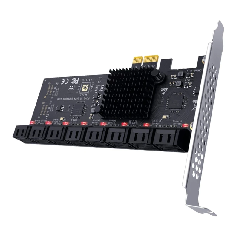 16 Port SATA 6Gbps PCI Express Controller Card PCI-E 1X to III Adapter/Converter PCIe Riser Expansion Adapter Board | Компьютеры и