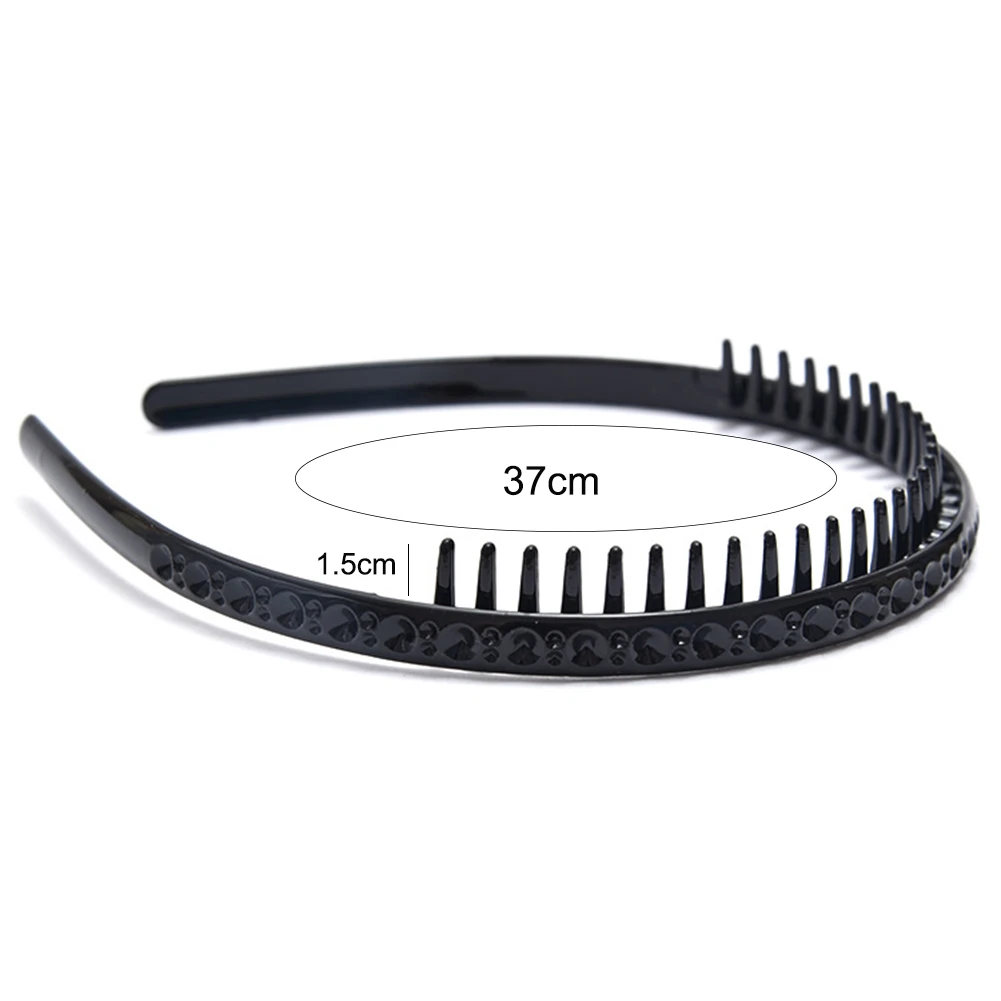 cute headbands for women 1PCS Plain Black Stretchy Elastic Thin Hard Hair Hoop Hair Hand Headband Holder Clasp Comb Hairgrips With Teeth Crown big hair clips