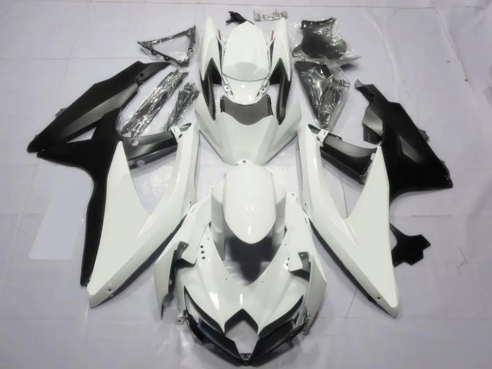 4 подарки ABS Обтекатели комплект подходит для SUZUKI GSXR600 GSXR750 08 09 10 R600 R750 K8 GSXR 600 750 2008 2009 2010 хорошее белого и черного цвета