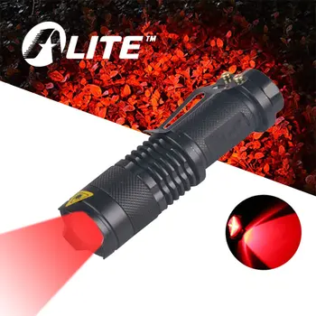 

TMWT Portable Mini Adjustable SK68 Red Light Flashlight Red Hunting Tactical Torch Zoom Torch for hotel camera detector